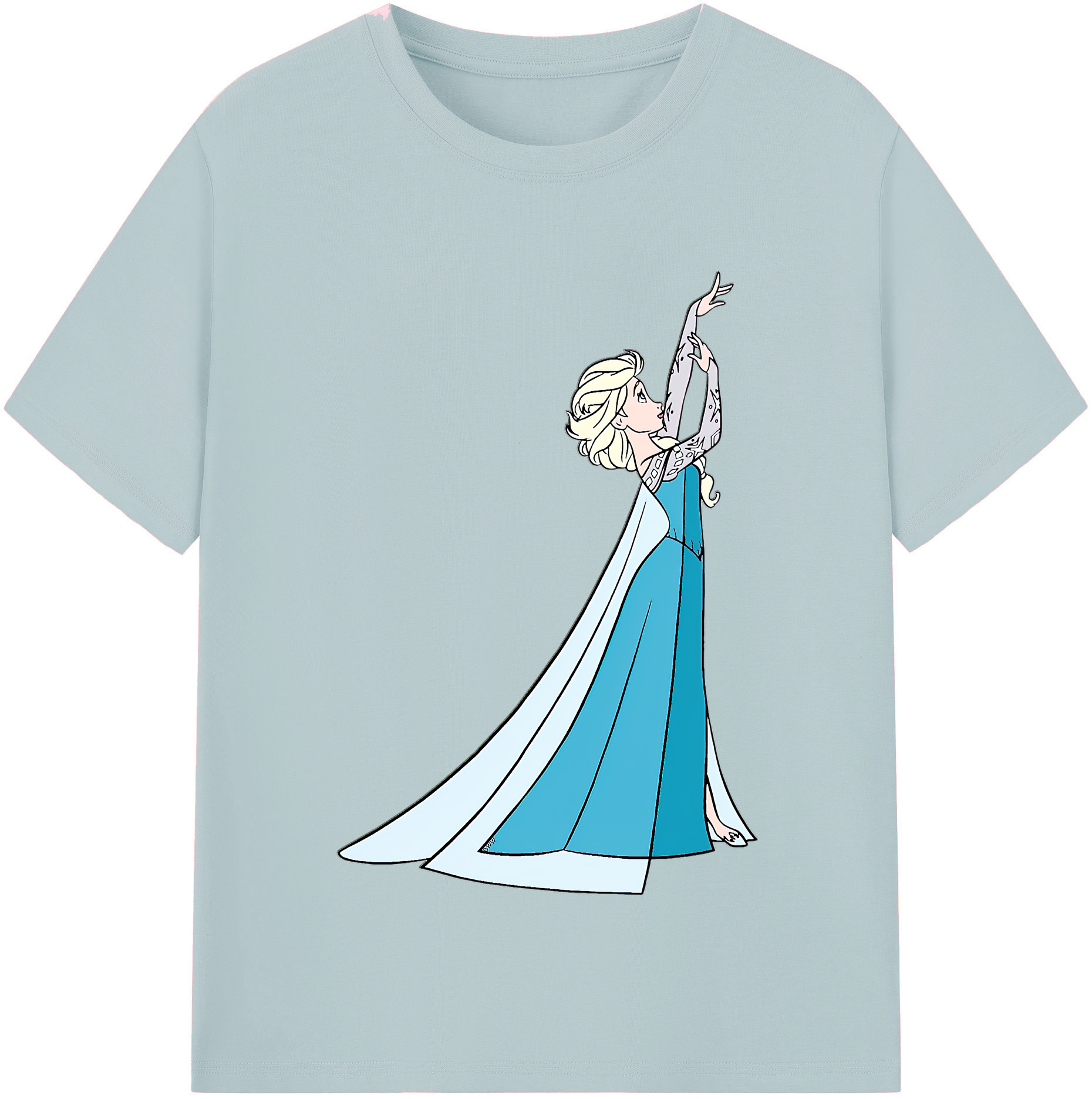 （画像用） アナと雪の女王 アンナ エルサ Frozen Anna Elsa 綿100％半袖Tシャツ（フロントプリント）